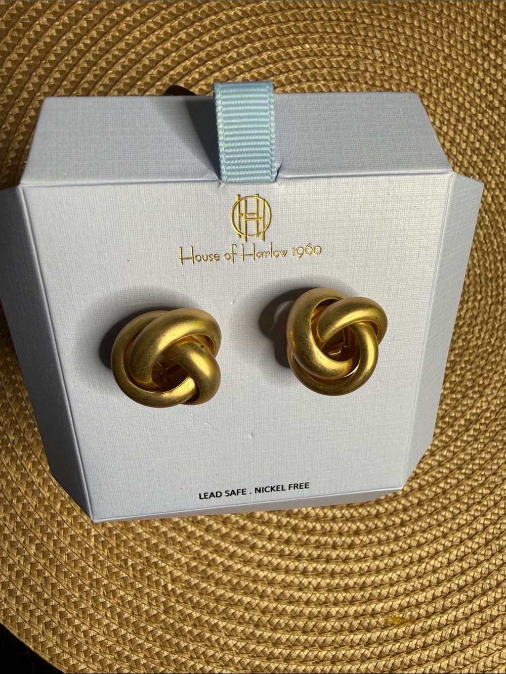 House of Harlow 1960 Polished Gold Knot Stud Earrings